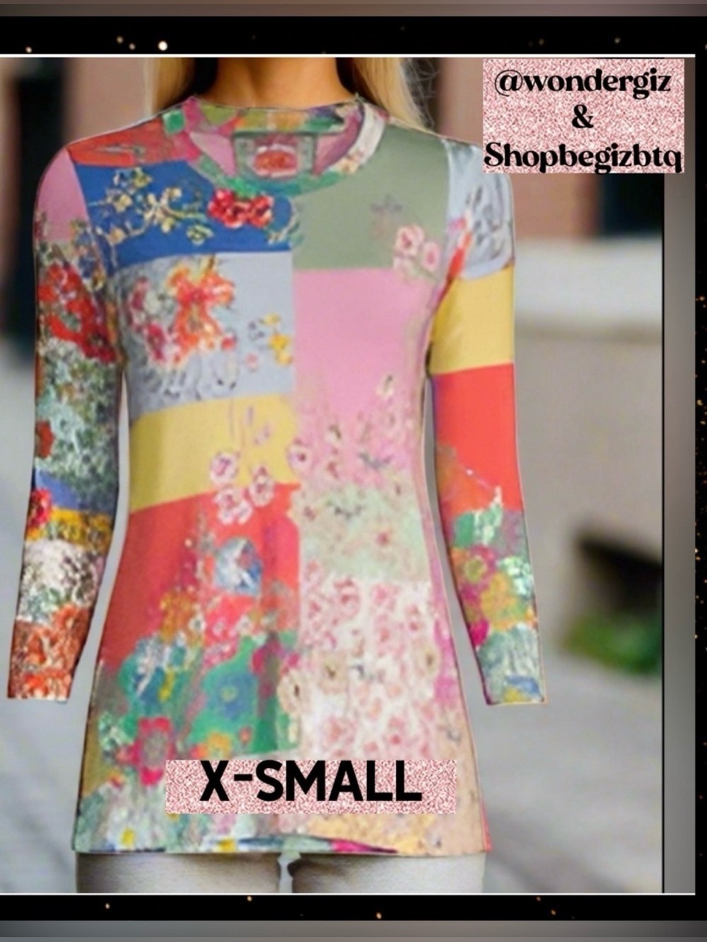 🔥🔥NWT Johnny Was Marcel Lenora Patchwork Tunic Floral Motif Pink & Yellow XSMALL